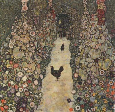 Gustav Klimt Garden Path with Chickens (mk20) china oil painting image